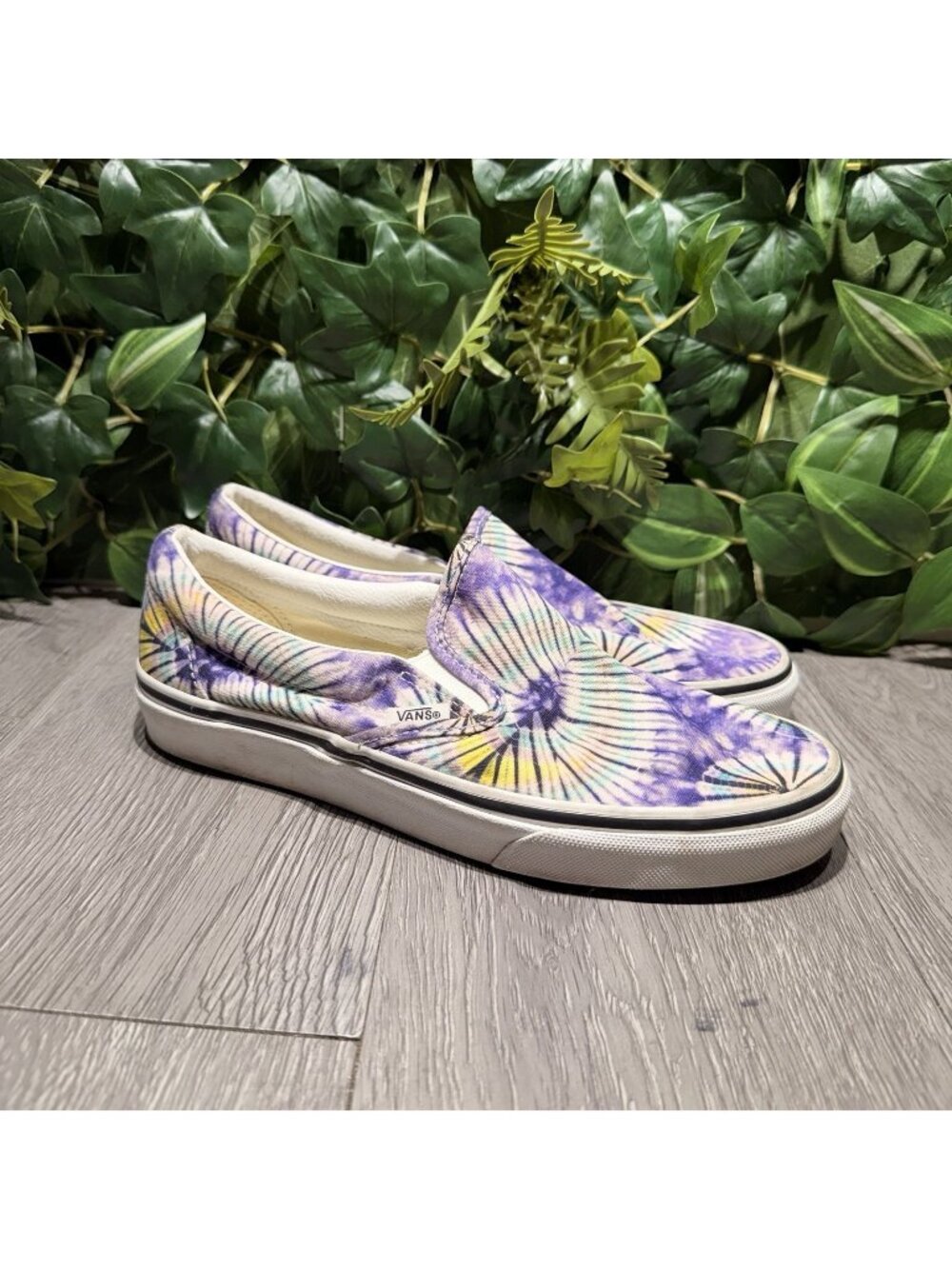 Vans Classic Slip On New Age Purple Tie Dye Men's Skate Shoes M Size 6.5 W Sz 8